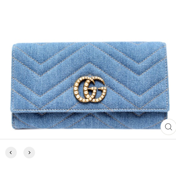 Gucci Marmont Denim Pearl Wallet - Picture 8 of 12